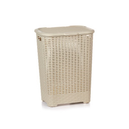 Wasmand Rotan met deksel 60 liter