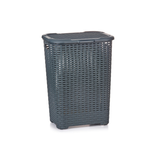 Laundry basket "Rotan" with lid 60 liters