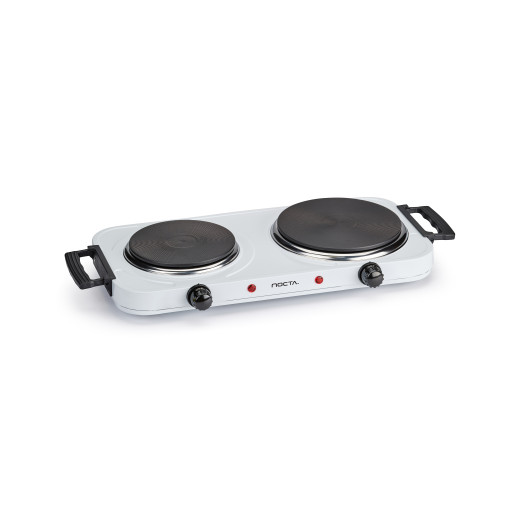 Hot plate double with handle "Nocta" white, 2500W