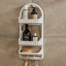 Hanging shower caddy with suction cups