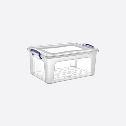 Boîte de rangement transparente avec couvercle - 15 litres