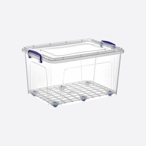 Opbergbox transparant met deksel  - 42 liter