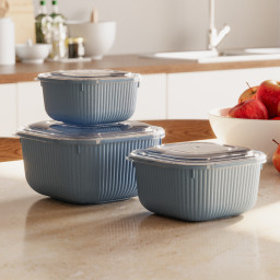 Bewaardoos "Snaplid Line" met deksel 3 stuks - 600-1100-1800 ml