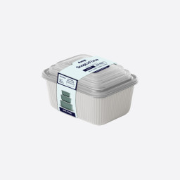 Bewaardoos "Snaplid Line" met deksel 3 stuks - 600-1100-1800 ml