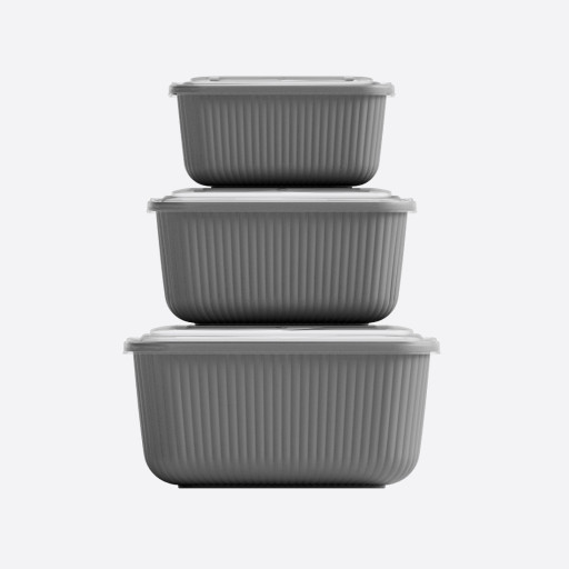 Bewaardoos "Snaplid Line" met deksel 3 stuks - 600-1100-1800 ml