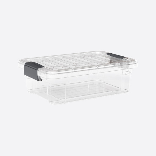 Transparent storage box with lid - 13 liters