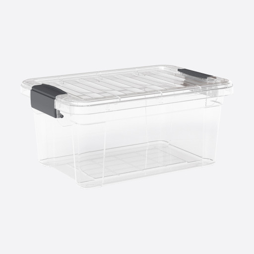 Transparent storage box with lid - 34 liters