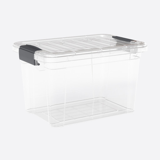 Transparent storage box with lid - 46 liters