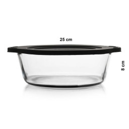 Ovenschaal rond "Borcam" met plastic deksel