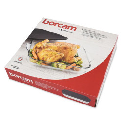 Ovenschaal vierkant met plastic deksel "Borcam" - 3200 cc