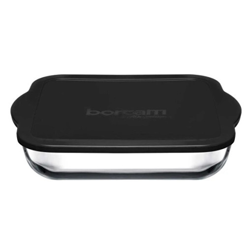Square baking dish with plastic lid "Borcam" - 3200 cc