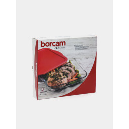 Ovenschaal vierkant met plastic deksel "Borcam" - 3200 cc