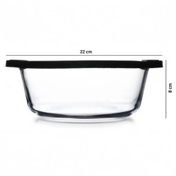 Ovenschaal rond met deksel "Borcam" - 1450 cc Ovenschaal rond met deksel "Borcam" - 1450 cc
