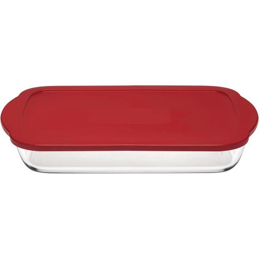 Rectangular baking dish with plastic lid "Borcam" - 3850 cc