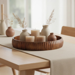 Akazienholz Tablett -LINEA- Ø 30×5 cm Akazienholz Tablett -LINEA- Ø 30×5 cm