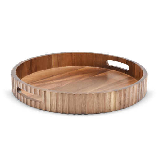 Akazienholz Tablett -LINEA- Ø 35.5×5 cm