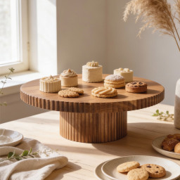 Akazienholz Servierschale auf Fuß -LINEA- Ø 30×10 cm