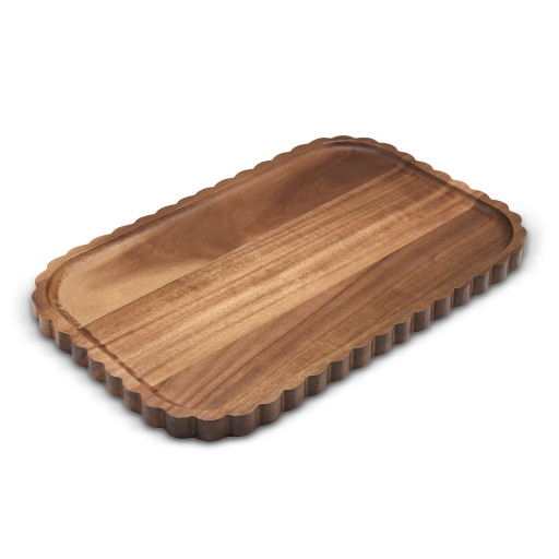 Akazienholz Servierplatte -FLORI- 39×25 cm