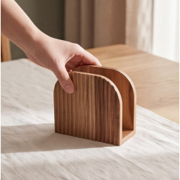 Acaciahouten servethouder -LINEA- 15×9 cm