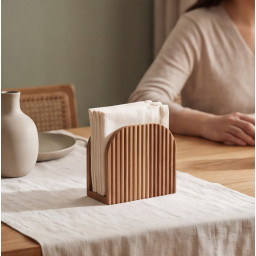Acaciahouten servethouder -LINEA- 15×9 cm