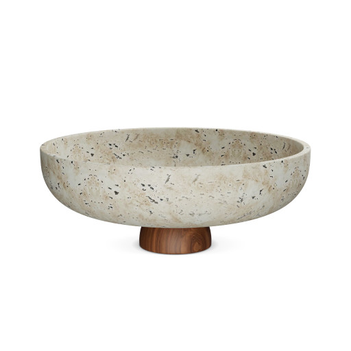 Decoratief schaal op houten voet -ATHENA-  Ø 28×11 cm