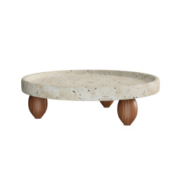 Decoratief plateau op houten voet -ATHENA- Ø 25×7 cm Decoratief plateau op houten voet -ATHENA- Ø 25×7 cm