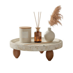 Decoratief plateau op houten voet -ATHENA- Ø 25×7 cm Decoratief plateau op houten voet -ATHENA- Ø 25×7 cm