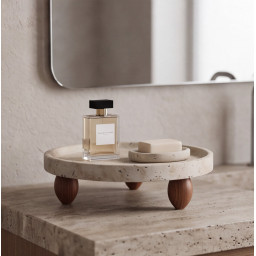 Decoratief plateau op houten voet -ATHENA- Ø 25×7 cm Decoratief plateau op houten voet -ATHENA- Ø 25×7 cm