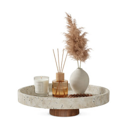 Decoratief plateau op houten voet -ATHENA- Ø 30.5×7 cm Decoratief plateau op houten voet -ATHENA- Ø 30.5×7 cm