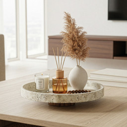 Decoratief plateau op houten voet -ATHENA- Ø 30.5×7 cm Decoratief plateau op houten voet -ATHENA- Ø 30.5×7 cm