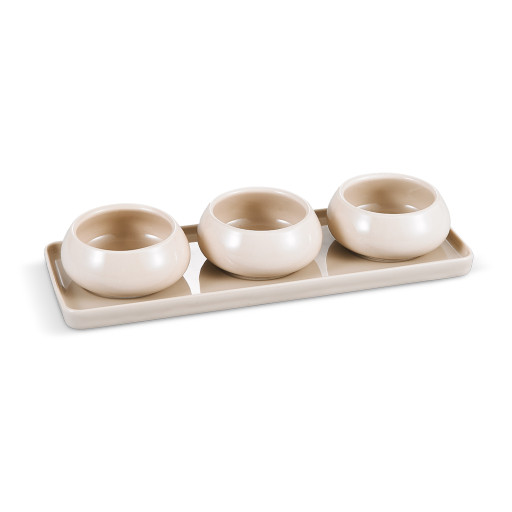 Livenza Cosmo aperitif set | 4-piece | beige | 28 cm