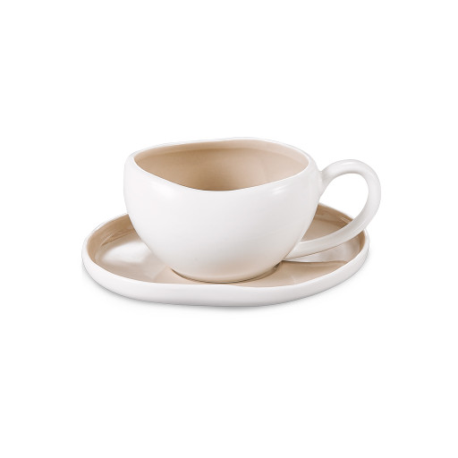 Livenza Curvy coffee set | 12-piece | white-beige | 200 ml