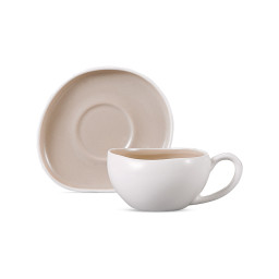 Livenza Curvy coffee set | 12-piece | white-beige | 200 ml