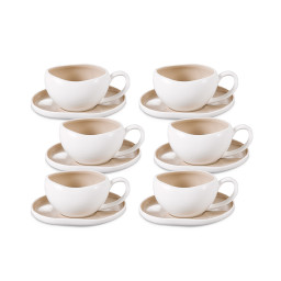 Livenza Curvy espresso set | 12-piece | white-beige | 120 ml