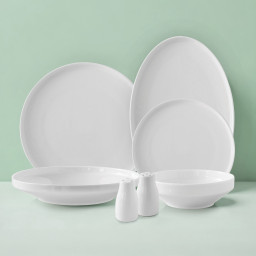 Porcelain dinnerware Livenza "Claire"- 27-piece set, White