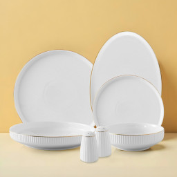 Porcelain dinnerware Livenza "Grace"- 27-piece set, Gold