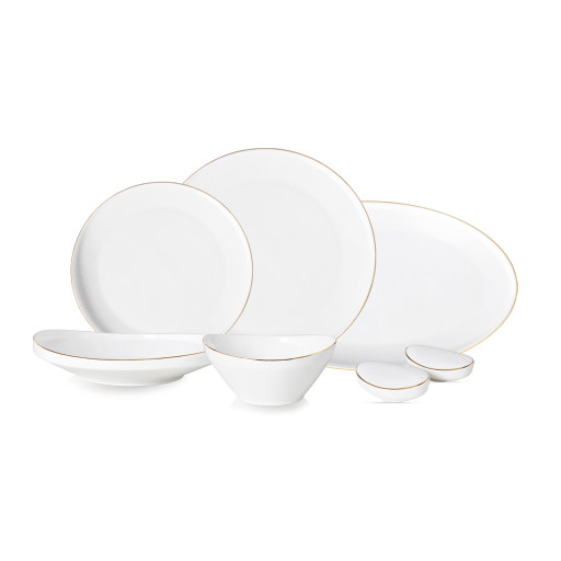 Livenza Luna dinner set | 27-piece | white-gold