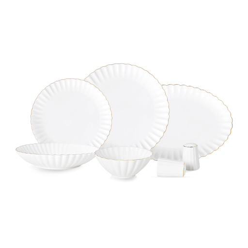 Livenza Daisy dinner set | 27-piece | white-gold