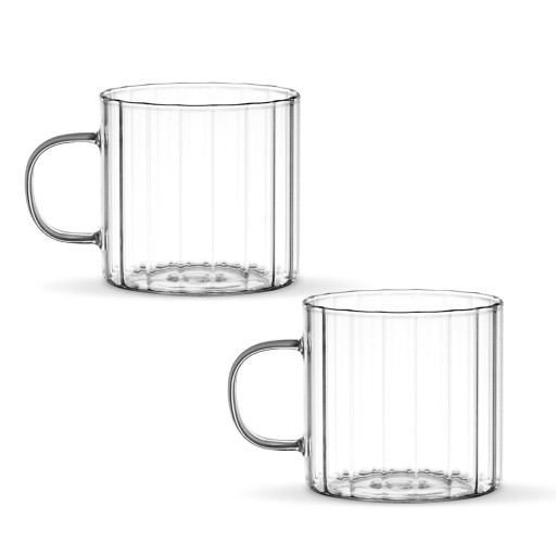 Borosilicate Glass Linea with handle 2 pcs – 400 ml