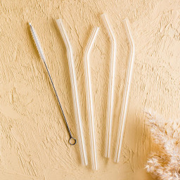 Borosilicaatglazen Rietjes Pure – 5 stuks, 20 cm