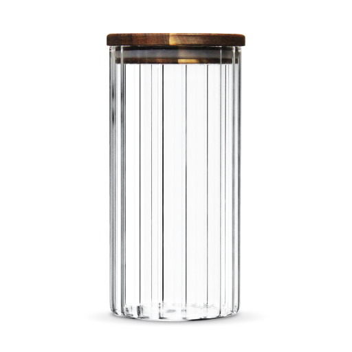 Borosilicate Glass Storage Jar Linea with Acacia Wood Lid – 1000 ml