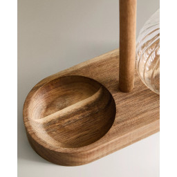 olie- en azijnstel Linea met acaciahouten basis 300 ml – 2 stuks