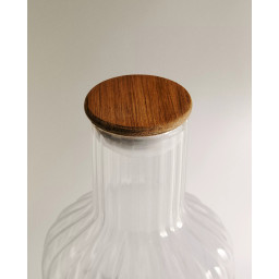 Borosilicaatglas fles Linea met acaciahouten stopper – 1400 ml