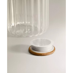 Borosilicaatglas fles Linea met acaciahouten stopper – 1400 ml