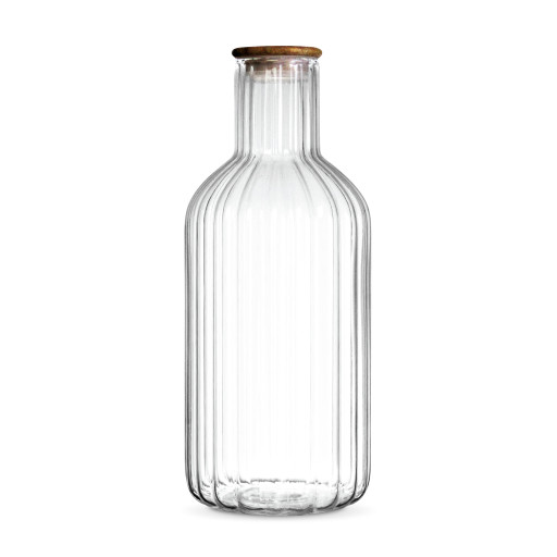 Borosilicaatglas fles Linea met acaciahouten stopper – 1400 ml