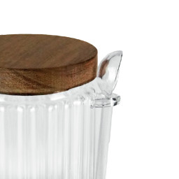 Borosilicaatglas suikerpot -LINEA- met acaciahout deksel - 500 ml