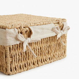 Storage basket square -BOHO- with lid, 3 pcs Storage basket square -BOHO- with lid, 3 pcs