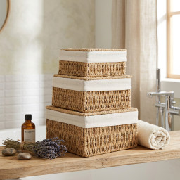 Storage basket square -BOHO- with lid, 3 pcs Storage basket square -BOHO- with lid, 3 pcs