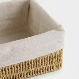 Storage basket rectangular -BOHO- with linen lining, 3 pcs Storage basket rectangular -BOHO- with linen lining, 3 pcs