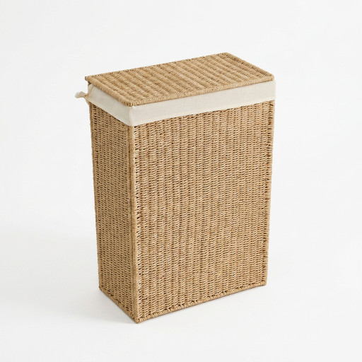 Laundry basket -BOHO- with lid and linen lining